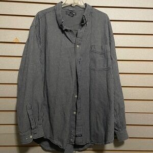 STRUCTURE Mens XL Button Down Shirt Long Sleeve Gingham Check 100% Cotton